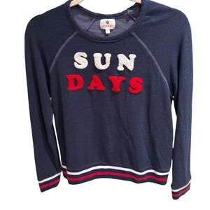Sundry Navy Sweatshirt with Red and White Accents